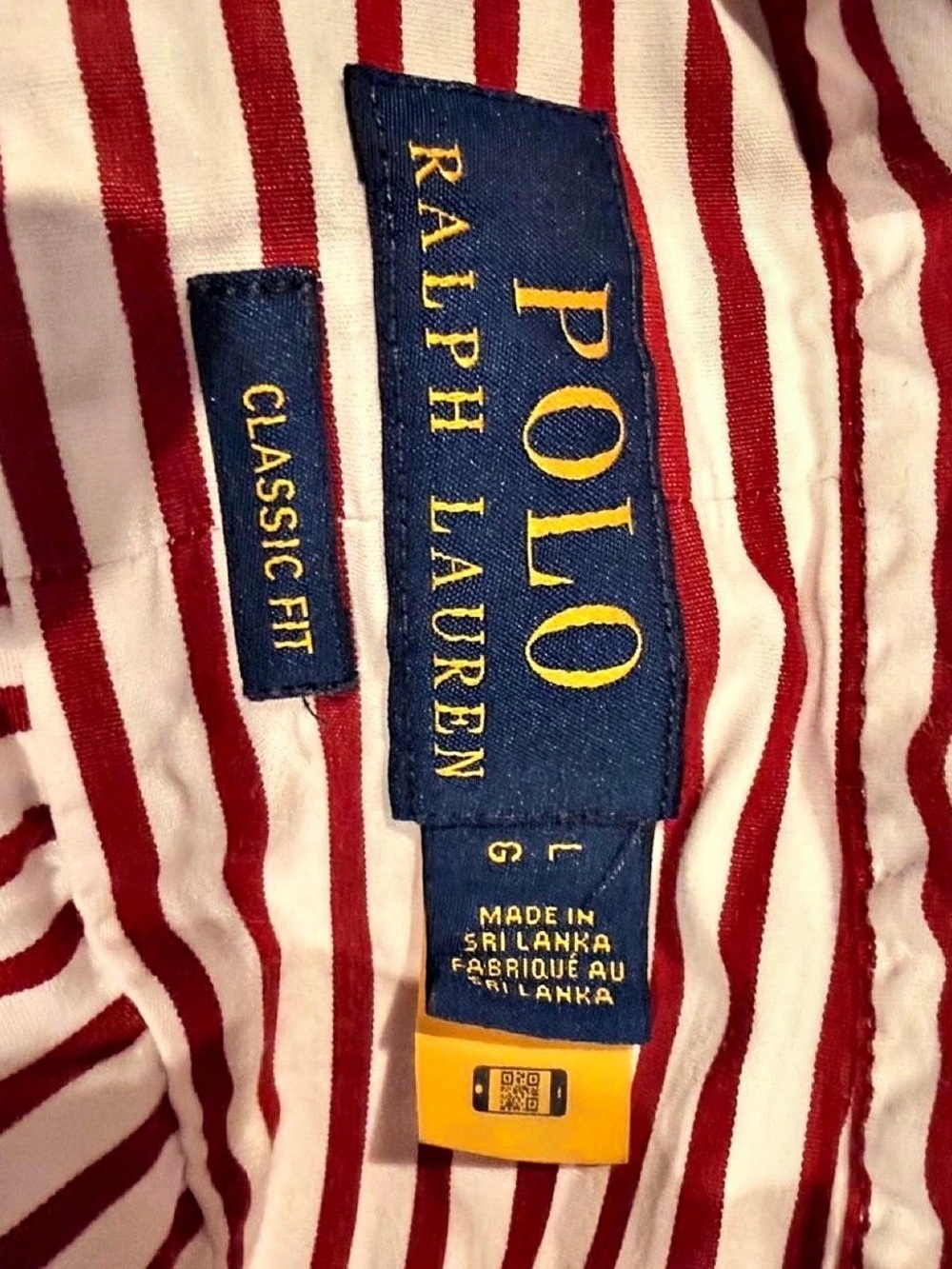 Polo Ralph Lauren Burgundy Maroon Stripe Oxford Shirt Men’s Large Classic Fit - Picture 7 of 7